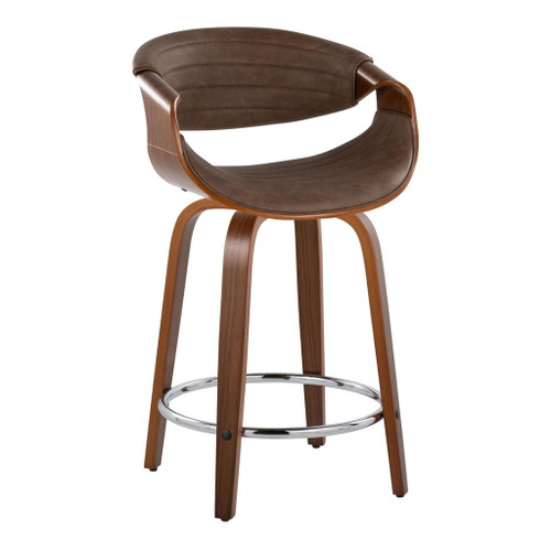 Symphony - Fixed-Height Counter Stool With Walnut Base (Set of 2)