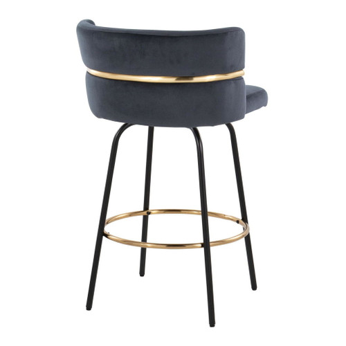 Cinch Claire - 26" Fixed-Height Counter Stool (Set of 2) - Gold And Black Base