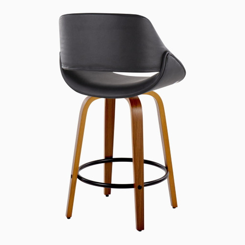 Fabrico - 26" Fixed-Height Counter Stool (Set of 2) - Walnut Frame