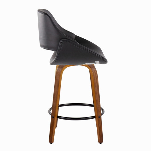 Fabrico - 26" Fixed-Height Counter Stool (Set of 2) - Walnut Frame