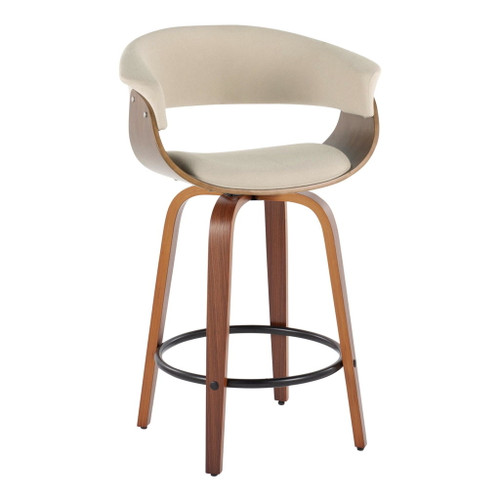 Vintage Mod - 26" Fixed-Height Counter Stool (Set of 2) - Black Footrest