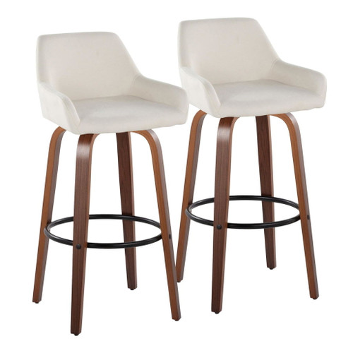 Daniella - 30" Fixed-Height Barstool (Set of 2) - Brown Base