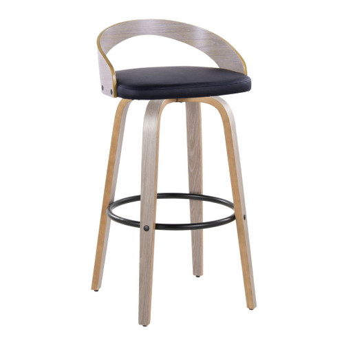 Grotto - 30" Fixed-Height Barstool (Set of 2) - Light Gray Wood