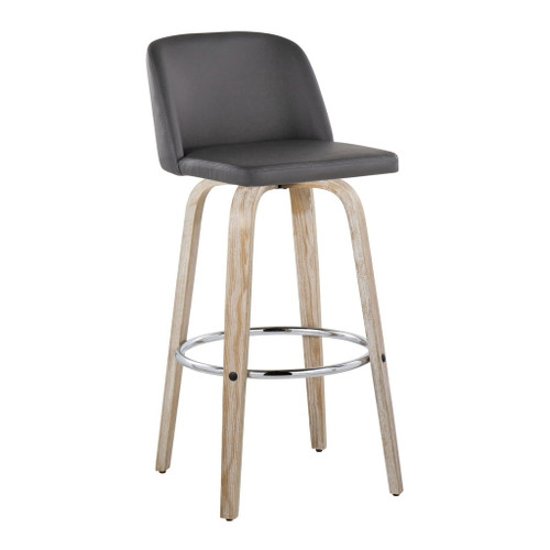 Toriano - 30" Fixed-Height Barstool (Set of 2) - Light Brown & Chrome Base