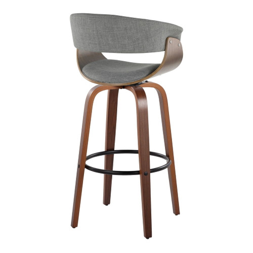 Vintage Mod - 30" Fixed-Height Barstool (Set of 2) - Black Footrest