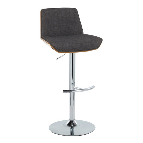 Corazza - Adjustable Barstool (Set of 2) - Charcoal Seat