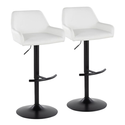 Daniella - Adjustable Barstool With Swivel - Black Metal (Set of 2)
