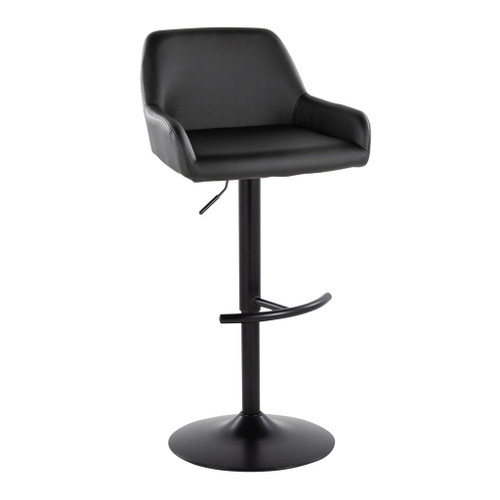 Daniella - Adjustable Barstool With Swivel - Black Metal (Set of 2)