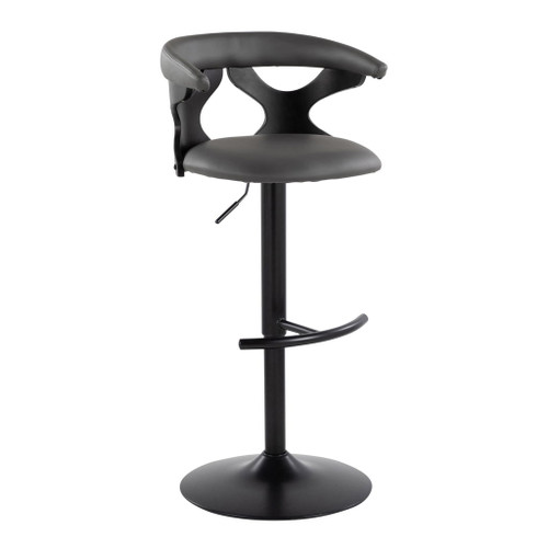 Gardenia - Adjustable Barstool (Set of 2) - Black Base And Black Wood Backrest