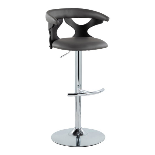 Gardenia - Adjustable Barstool (Set of 2) - Black Base And Black Wood Backrest