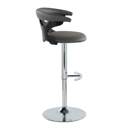 Gardenia - Adjustable Barstool (Set of 2) - Black Base And Black Wood Backrest