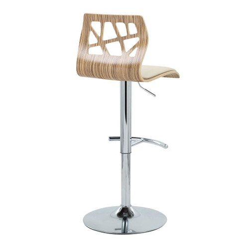 Folia - Adjustable Barstool (Set of 2) - Zebra Wood
