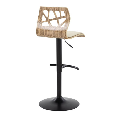 Folia - Adjustable Barstool (Set of 2) - Zebra Wood
