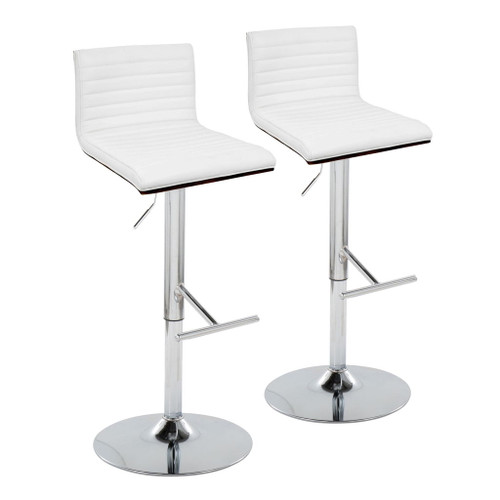 Mason - Adjustable Barstool (Set of 2) - Chrome Base