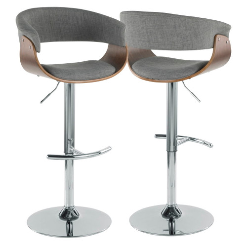 Vintage Mod - Adjustable Barstool (Set of 2) - Chrome Base