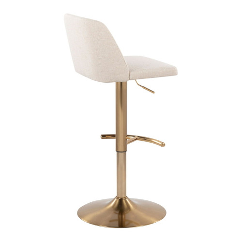 Toriano - Adjustable Barstool (Set of 2) - Gold Base