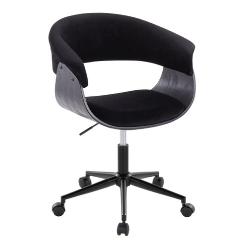 Vintage Mod - Office Chair - Black Velvet