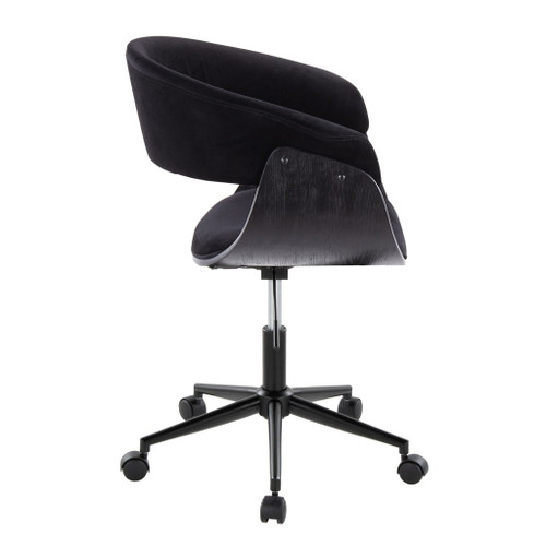 Vintage Mod - Office Chair - Black Velvet