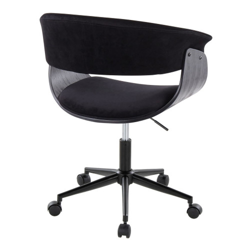 Vintage Mod - Office Chair - Black Velvet