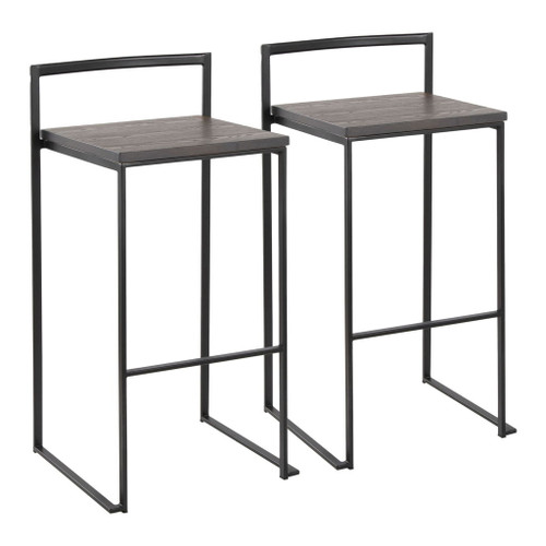 Fuji - Stackable Barstool - Black Metal
