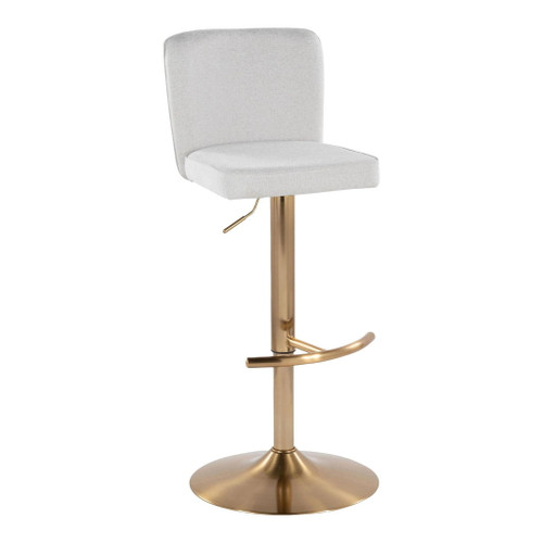 Henry - Adjustable Barstool With Swivel - Gold Metal (Set of 2)