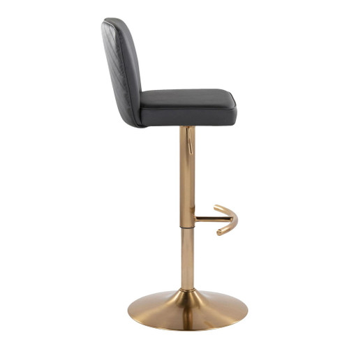 Henry - Adjustable Barstool With Swivel - Gold Metal (Set of 2)