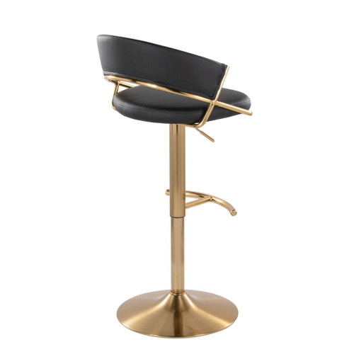 Jie - Adjustable Barstool With Swivel - Gold Metal (Set of 2)