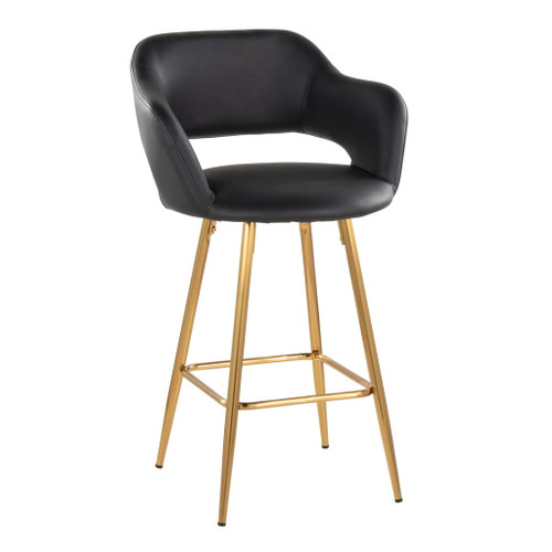 Margarite - 26" Fixed-Height Counter Stool - Gold Metal (Set of 2)