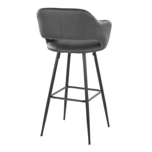 Margarite - 30" Fixed-Height Barstool - Black Metal (Set of 2)