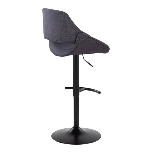 Fabrizzi - Adjustable Barstool With Rounded T Footrest (Set of 2) - Black Metal