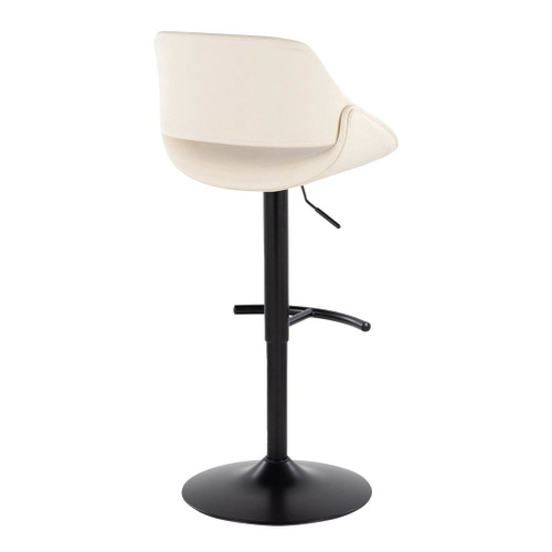 Fabrizzi - Adjustable Barstool With Rounded T Footrest (Set of 2) - Black Metal