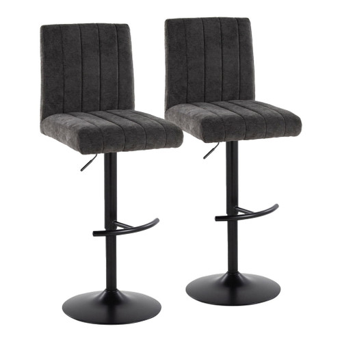 Hannah - Adjustable Barstool With Rounded T Footrest (Set of 2) - Black Metal