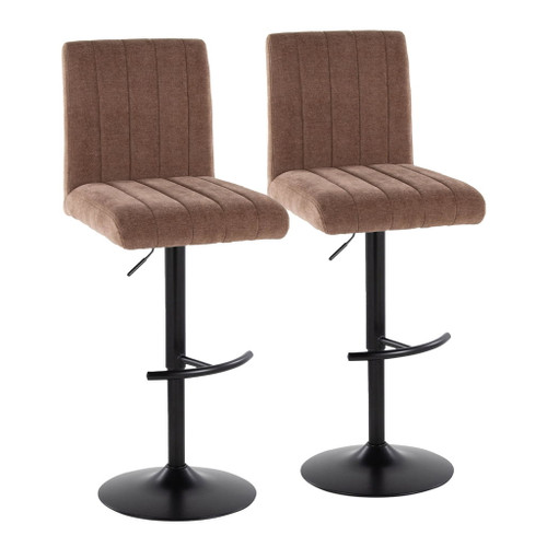 Hannah - Adjustable Barstool With Rounded T Footrest (Set of 2) - Black Metal