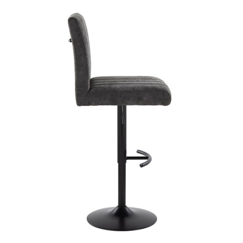 Hannah - Adjustable Barstool With Rounded T Footrest (Set of 2) - Black Metal