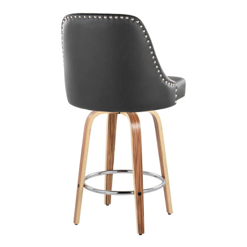 Marcel - Studded-Transitional Fixed-Height Swivel Counter Stool (Set of 2)