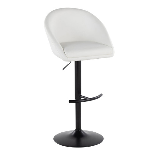 Matisse - Highback Adjustable Barstool With Rounded T Footrest (Set of 2) - Black Metal