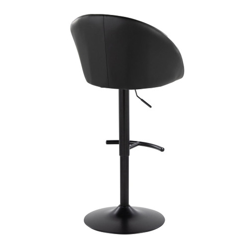 Matisse - Highback Adjustable Barstool With Rounded T Footrest (Set of 2) - Black Metal
