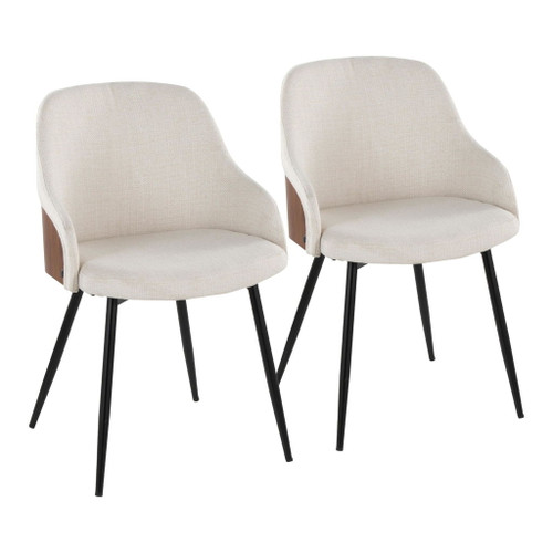 Bacci - Chair (Set of 2) - Black Metal, Walnut Wood