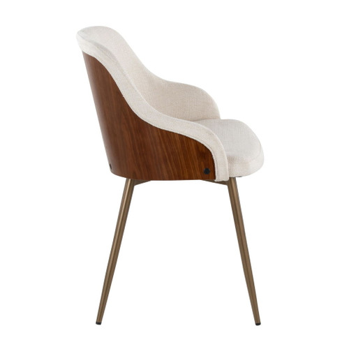 Bacci - Chair (Set of 2) - Antique Copper Metal, Walnut Wood