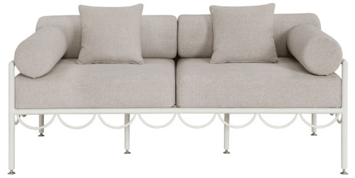 Portofino - Resilient Water Repellent Fabric 69.75" Upholstered Outdoor Patio Loveseat