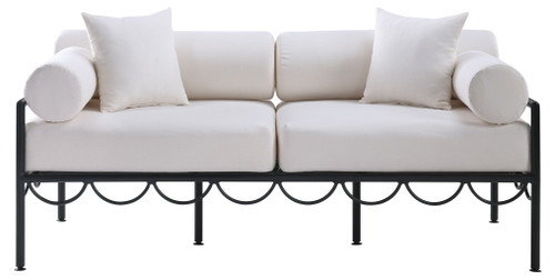 Portofino - Resilient Water Repellent Fabric 69.75" Upholstered Outdoor Patio Loveseat