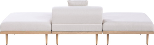 Laguna - 3 Piece Resilient Water Resistant Fabric Outdoor Patio Armless Modular Sofa