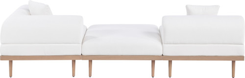 Laguna - 3 Piece Upholstered Outdoor Patio Modular Sofa With Backless Seat And 1 Arm