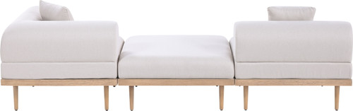 Laguna - 3 Piece Upholstered Outdoor Patio Modular Sofa With Backless Seat And 1 Arm