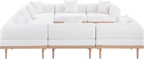 Laguna - 8 Piece Resilient Water Resistant Fabric 142" Upholstered Outdoor Patio Modular Sectional