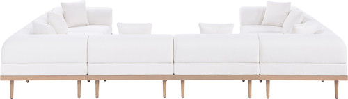 Laguna - 8 Piece Resilient Water Resistant Fabric 142" Upholstered Outdoor Patio Modular Sectional