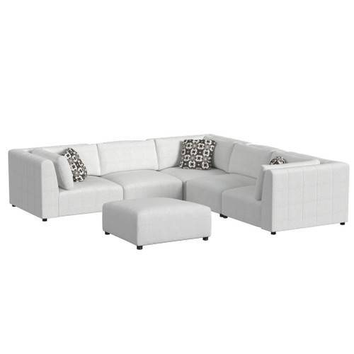 Zandara - 5 Piece Modular Set Sectional With Ottoman - Beige
