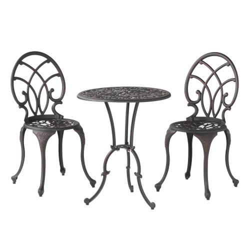 Charleston 3 Pieces Cast Bistro Set - Copper