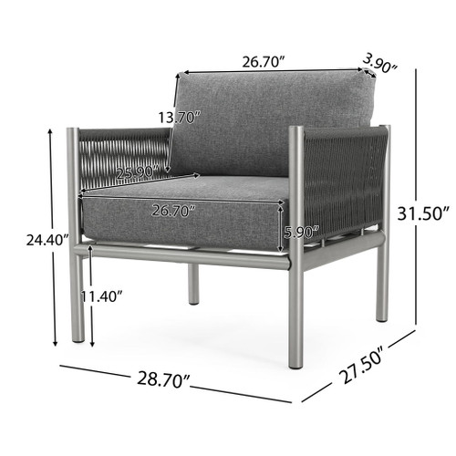 Hargrove - Club Chair - Silver / Gray