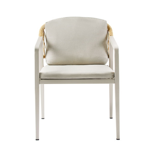 Outdoor Dining Chair (Set of 2) Wicker Rattan Woven Patio Chairs, Waterproof Seating - Gray